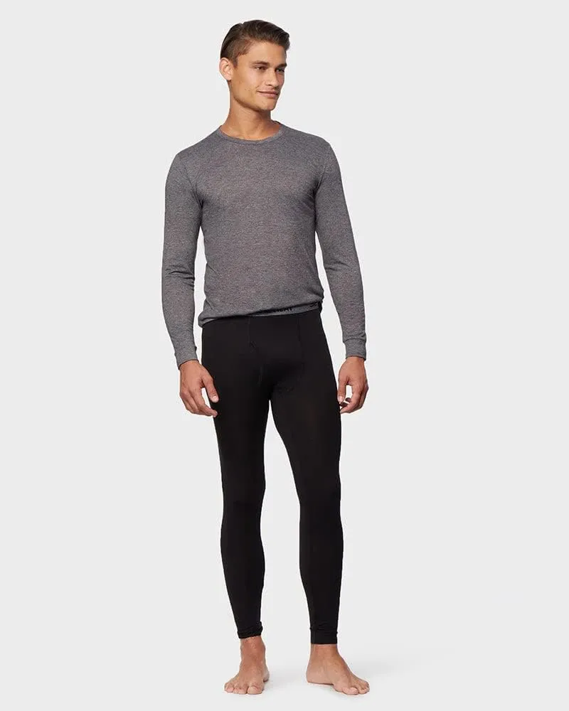32 Degrees Men's Lightweight Baselayer Crew Top | Long Sleeve | Form Fitting | 4-Way Stretch | Thermal