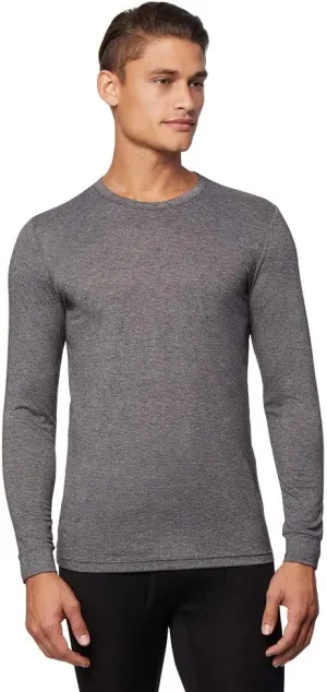 32 Degrees Men's Lightweight Baselayer Crew Top | Long Sleeve | Form Fitting | 4-Way Stretch | Thermal