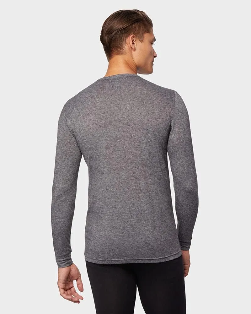 32 Degrees Men's Lightweight Baselayer Crew Top | Long Sleeve | Form Fitting | 4-Way Stretch | Thermal
