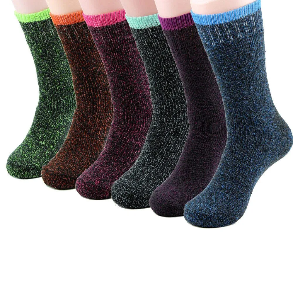 6-Pack: Ladies Soft Warm Winter Thermal Socks Assorted Colors