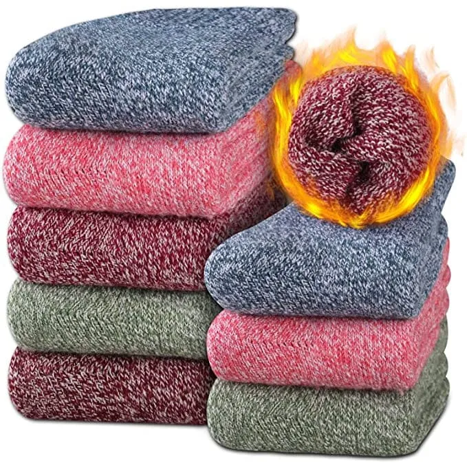 6-Pack: Ladies Soft Warm Winter Thermal Socks Assorted Colors