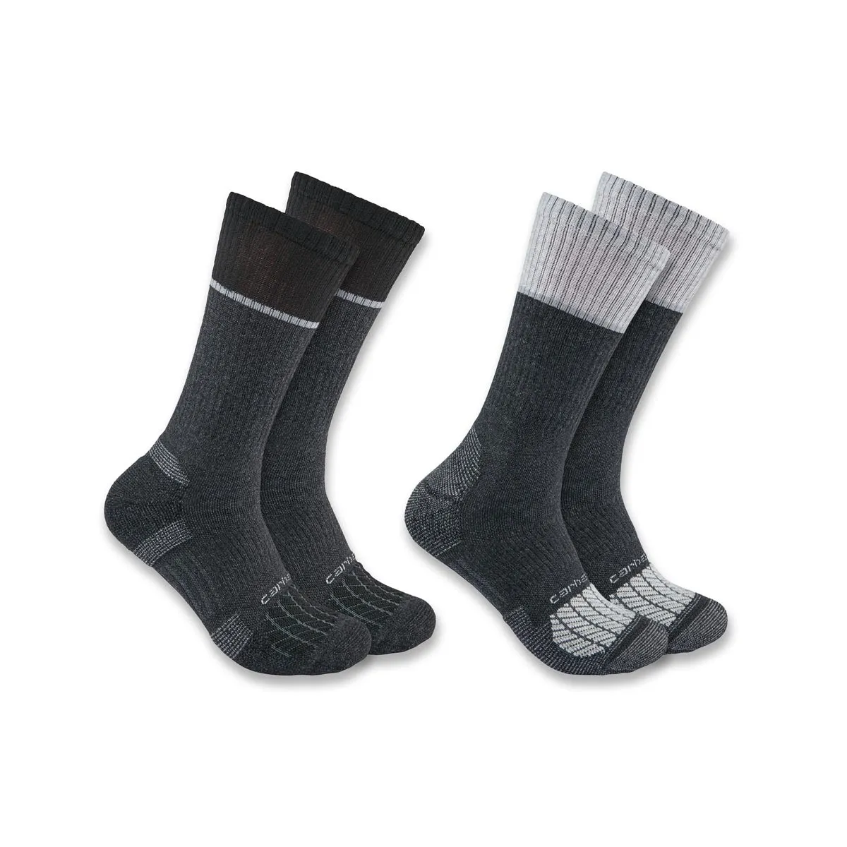Carhartt Socks Men's FORCE Midweight Steel Toe Crew Sock 2 Pack - SC0012M