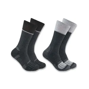 Carhartt Socks Men's FORCE Midweight Steel Toe Crew Sock 2 Pack - SC0012M
