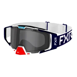 FXR 223105-0120-00 Combat Snowmobile Goggle Vented Anti Fog Scratch Dual Pane UV Lens