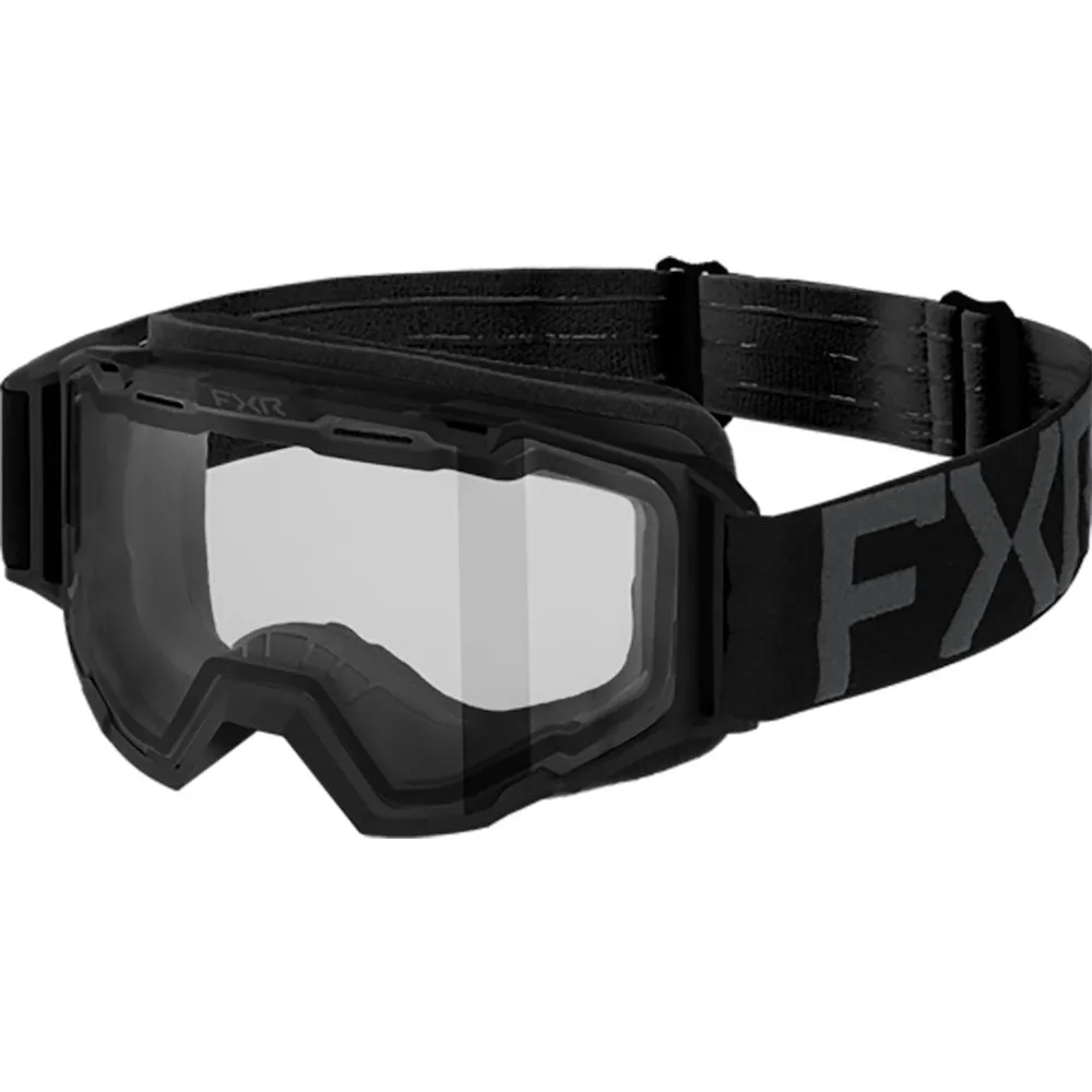 FXR 253116-1010-00 Youth Maverick Clear Goggle Dual-Layer Anti-Scratch Anti-Fog Black Ops