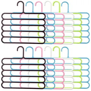 Kuber Industries 12 Piece Plastic Multi-Purpose Hangers for Wardrobe (CTKTC01627)