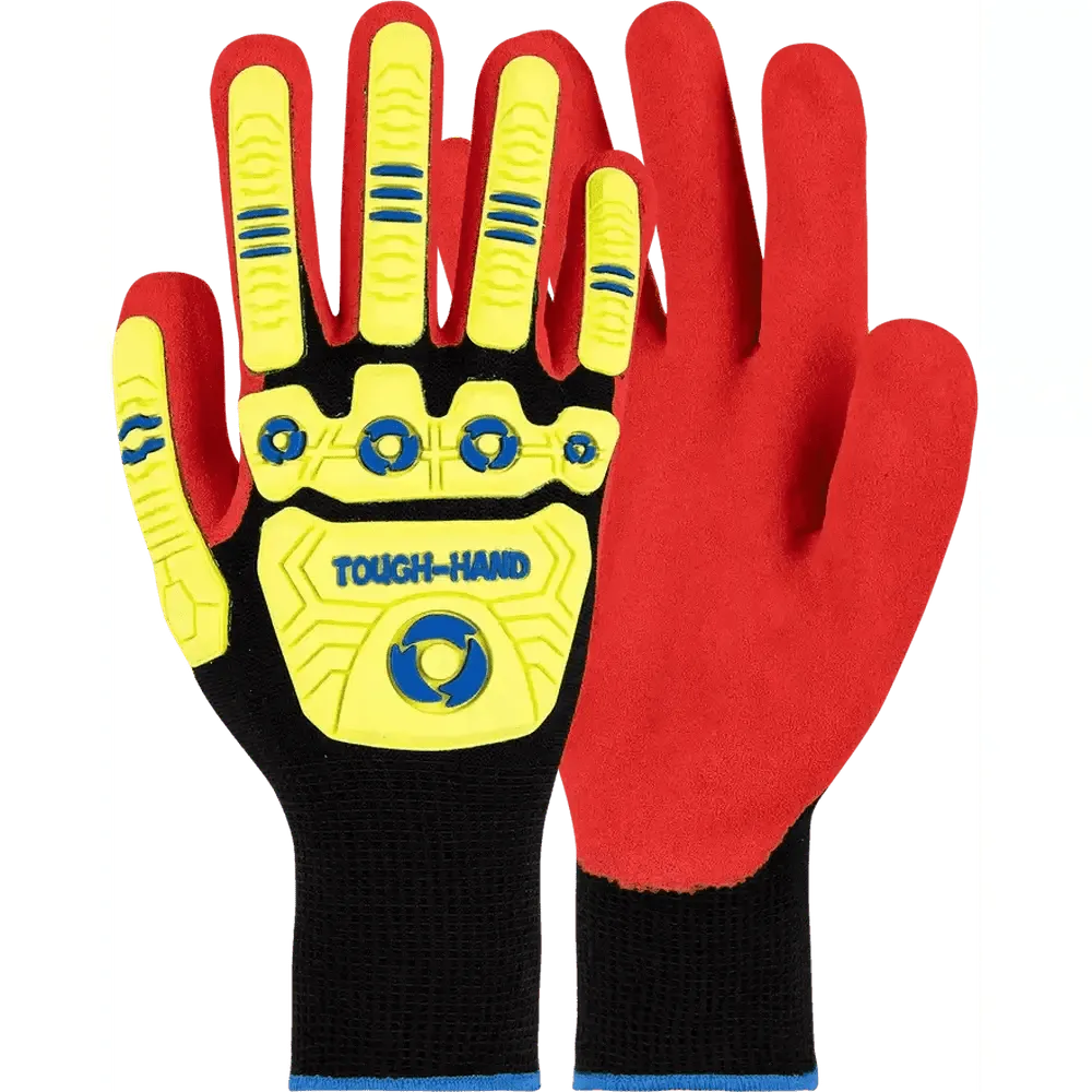 Maxmac Tough sandy nitrile palm impact resistant gloves Cut-Lv2