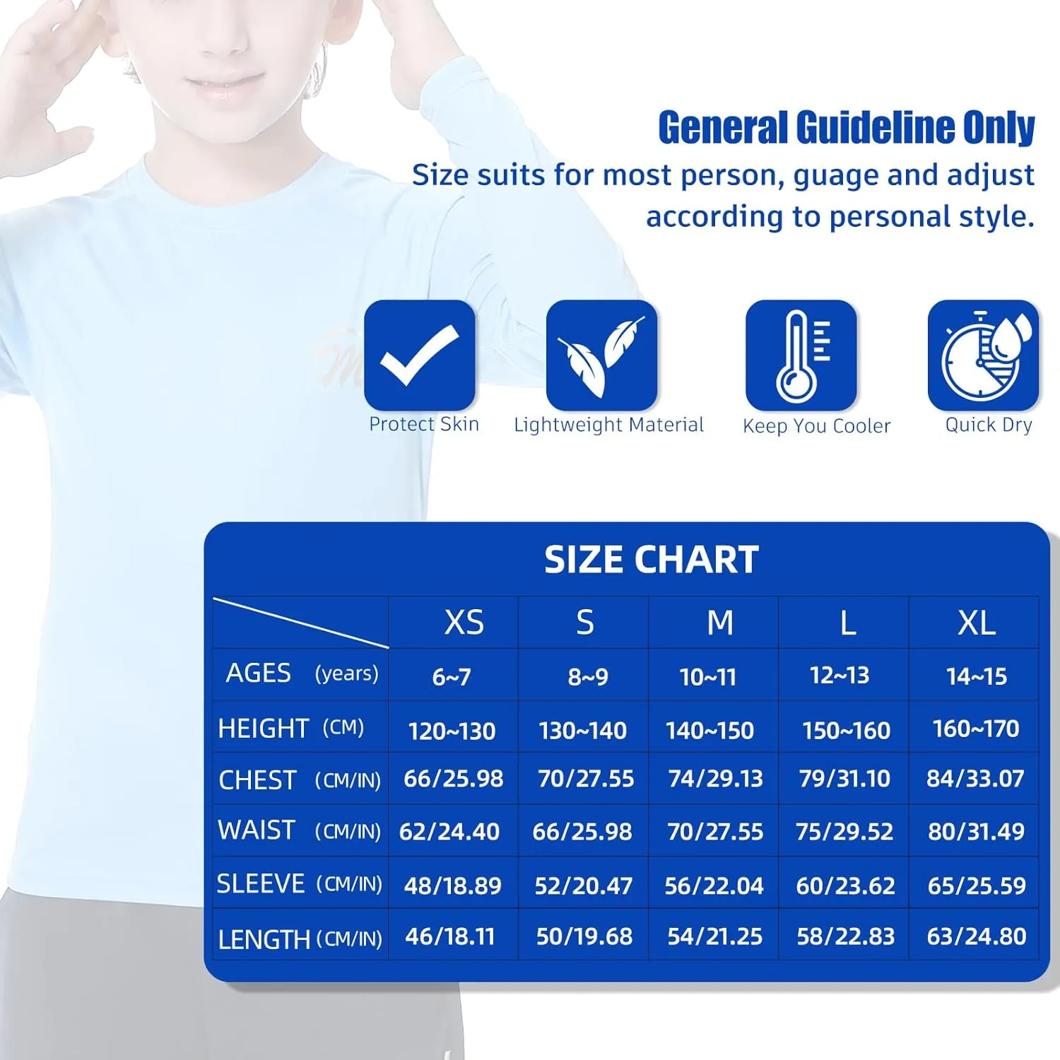 MEETWEE Children's Base Layer Boys Long Sleeve Shirt Quick Dry Kids Thermal Long Underwear,UPF50  Boy Rash Guard Shirts