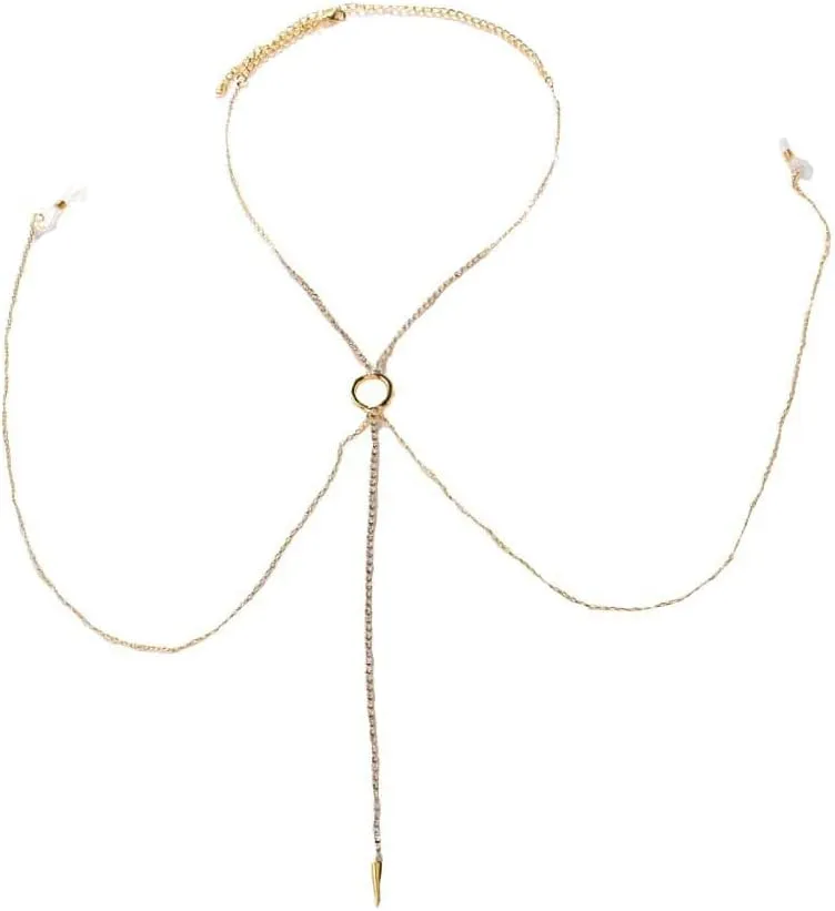 Rhinestone Fake Nipple Rings Body Chain for Women Crystal Tassel Bra Chest Chain Non Piercing Nipple Noose Body Chains Jewelry Sexy Summer Beach Bikini Body Jewelry