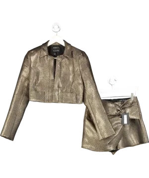 River Island 2-piece Tailored Wrap Mini Skort And Metallic Jacket set UK 6