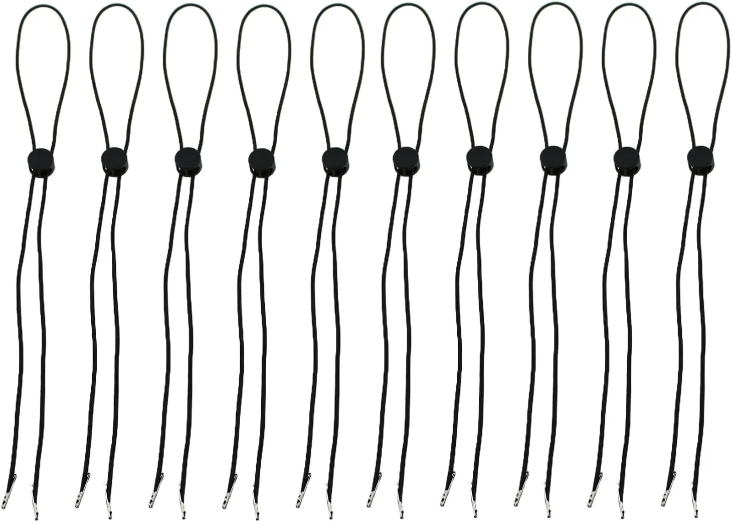 RLECS 10PCS 70cm Black Elasticated Detachable Windproof Rope Fisherman/Sun/Wide Brim Hat/Riding Helmet Accessories