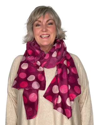 Selena Gold Glitter Speckled Circle Print Scarf