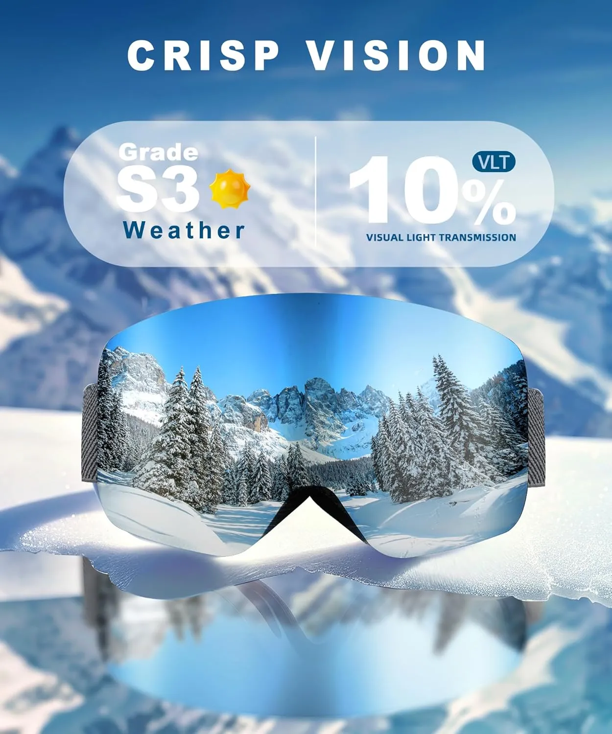 Ski Goggles for Men Women Snow Goggles Anti fog Snowboard Goggles with 100% UV Protection