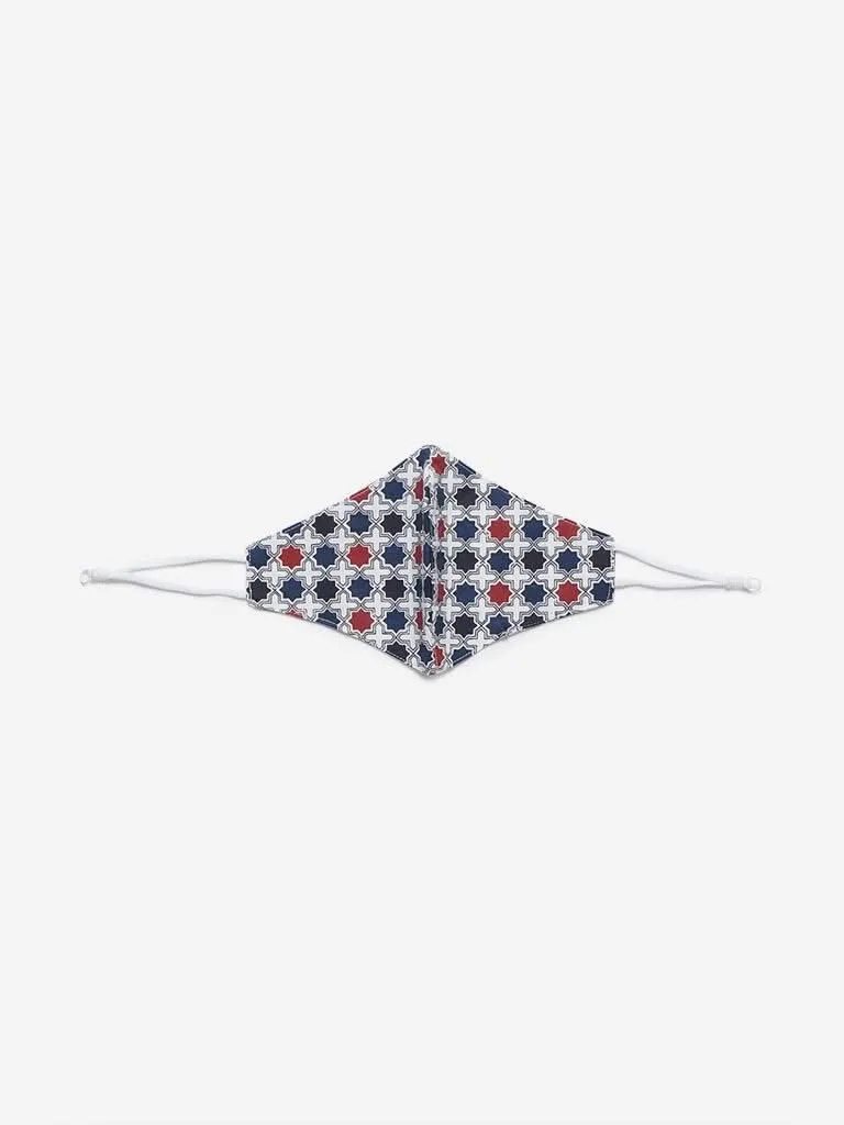 Studiowest Blue Printed Round Outdoor Masks Pack of Two