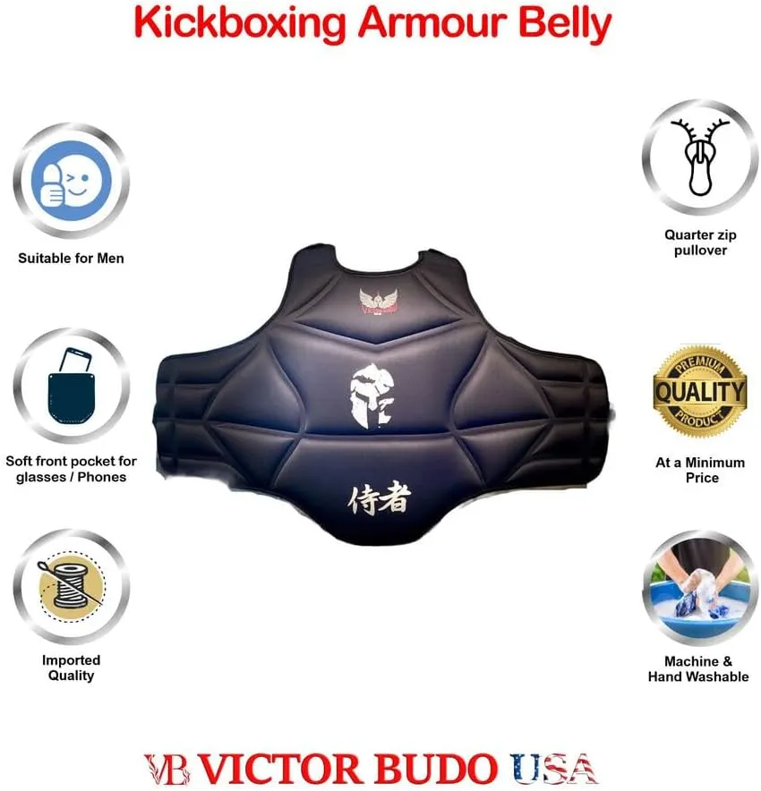 TAEKWONDO BOXING CHEST GUARD FOR SPARTAN MMA - BLACK