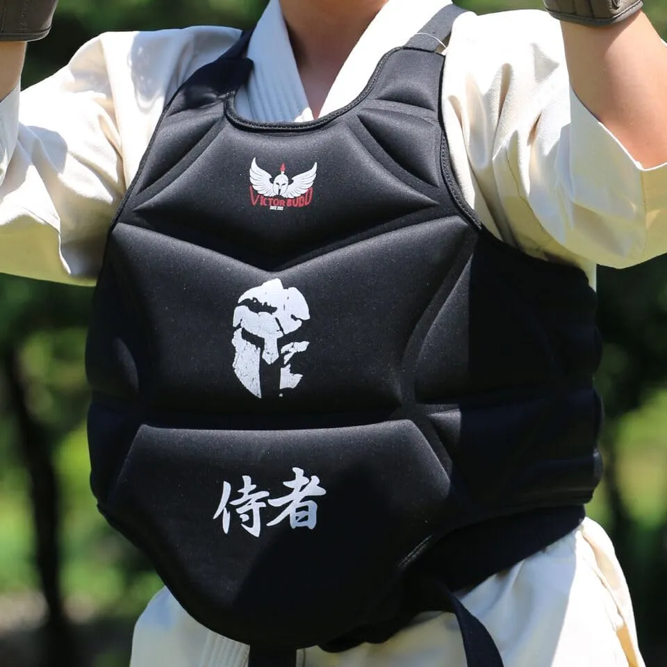 TAEKWONDO BOXING CHEST GUARD FOR SPARTAN MMA - BLACK