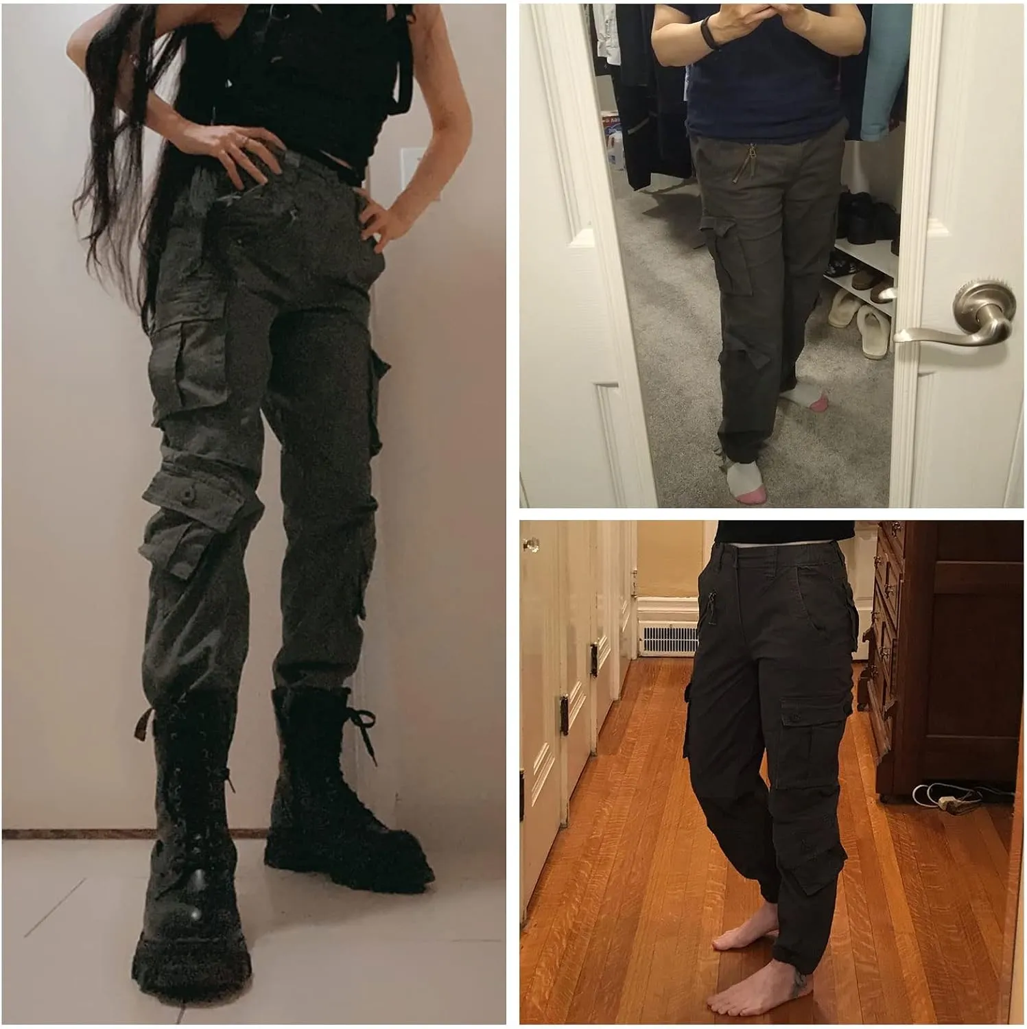 Women's Cotton Casual Military Army Cargo Combat Work Pants with 8 Pocket