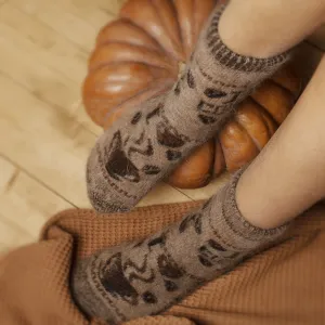Women's I Love Coffee Thick Goat Wool Crew Socks
