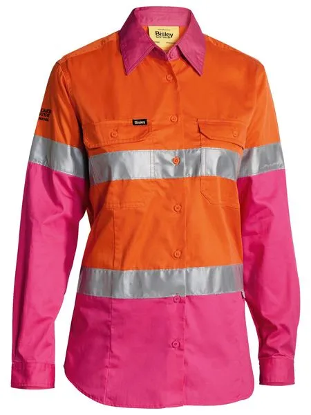 WOMEN'S TAPED HI VIS COOL LIGHTWEIGHT DRILL SHIRT BL6696T